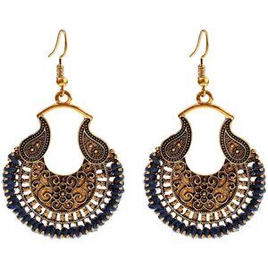 Round Hoop Bronze Boho Dangle Statement Vintage Dainty Earring for Women